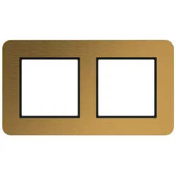 Hager WAD9200X05H Rahmen 2fach waagerecht, C.8, solar alu, gebürstetes Aluminium