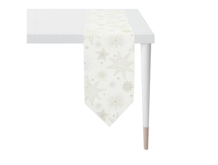Tischband APELT 3755 , beige, B:175cm L:21cm, Polyacryl, Polyester, Tischdecken, Tischband