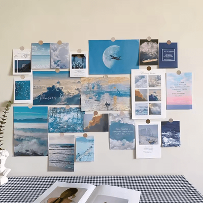 Inspire Picks Nordic Retro Photo Card Wall Stickers Aesthetic Postcard Collage Decor For Bedroom 3