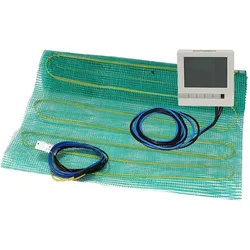 Perobe Elektrische Fußbodenheizung Set 10 m2 Heizmatte 1600 Watt Raumthermostat Digital