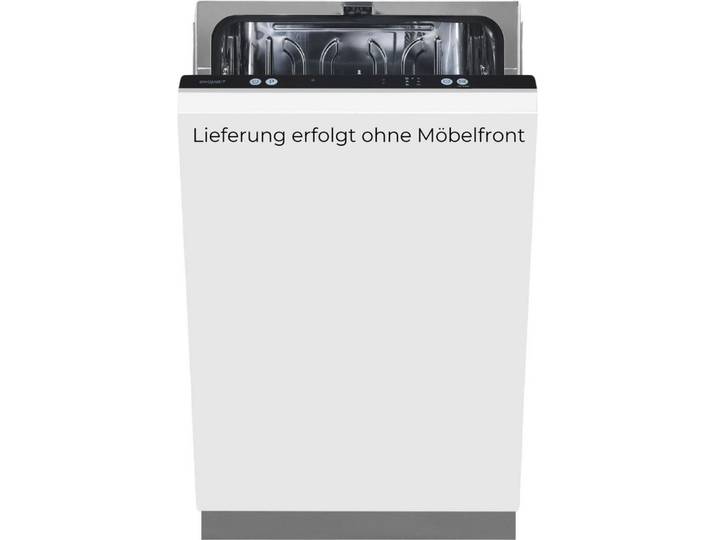 exquisit vollintegrierbarer Geschirrspüler 1009 EGSP1009-E-450D schwarz, 10 l, 9 Maßgedecke, 9 Maßgedecke & flüsterleise 49 dB – stark und angenehm ruhig