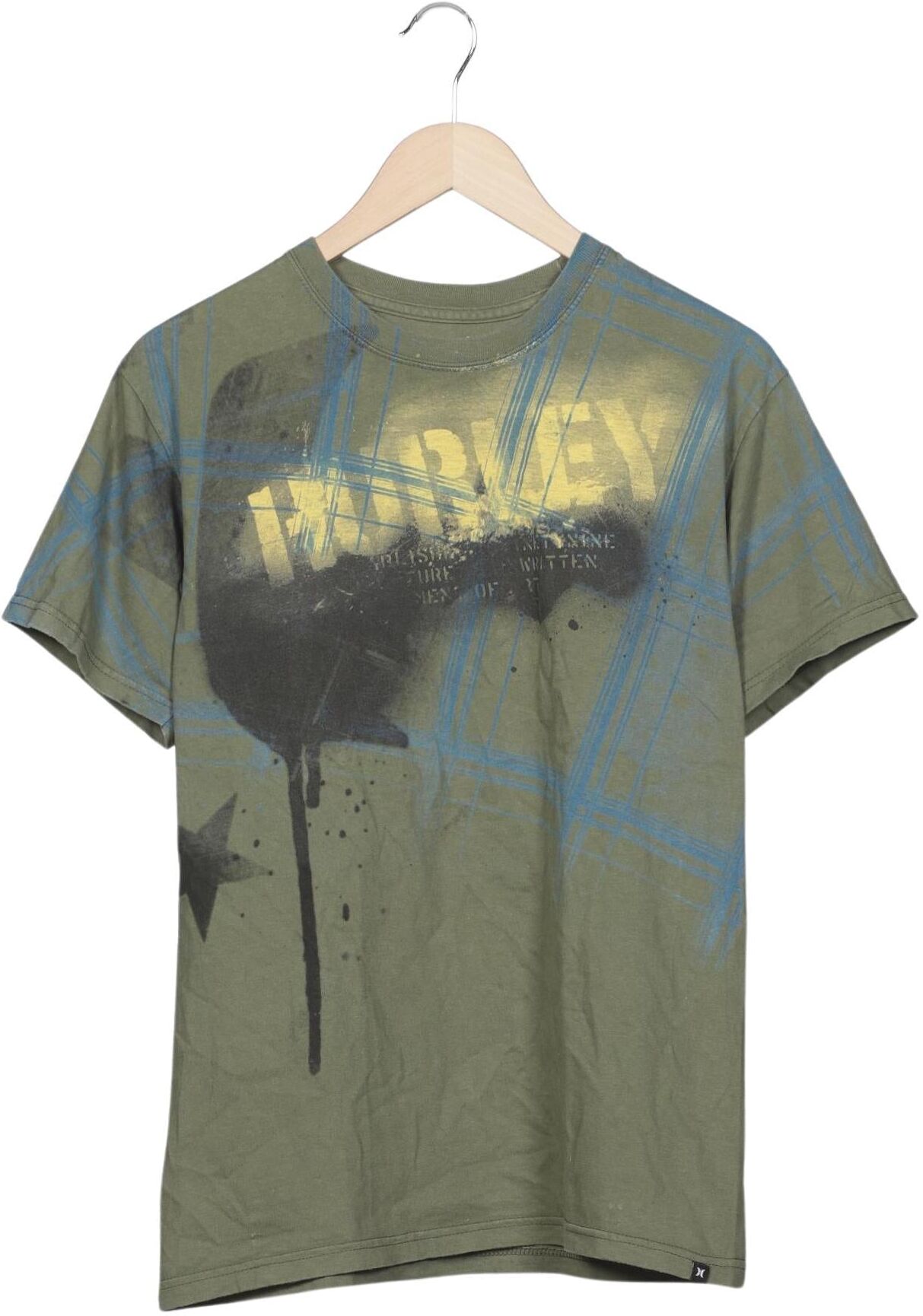 Hurley Herren T-Shirt, Grün, Gr. M, Baumwolle - Second Hand