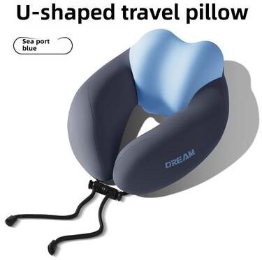 Youfap Market Ergonomic Cervical Support Pillow, Memory Foam U Shaped Neck Pillow For Travel With Portable Washable Cover blue