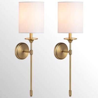 Crestview Collection Olympia Wall Sconce Lamp Pair Gold, Pair, Gold