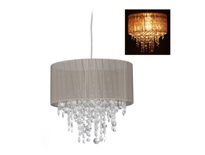 Hängelampe Organza Kristall Transparent-Grau