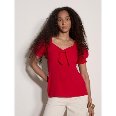 T-Shirt APRICOT "Milchmädchen-Top", Damen, Gr. S (36), rot, gewebt, Obermaterial: 100% Viskose CV., uni, Normale Länge, Puffärmel, Blusen T-Shirt