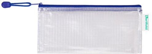 WHITE LABEL Estojo de plástico   Multiusos com fecho   250x115mm   Azul