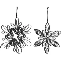 Decoris Papierblume Weihnachtsbaumschmuck Ø 12 cm  - schwarz
