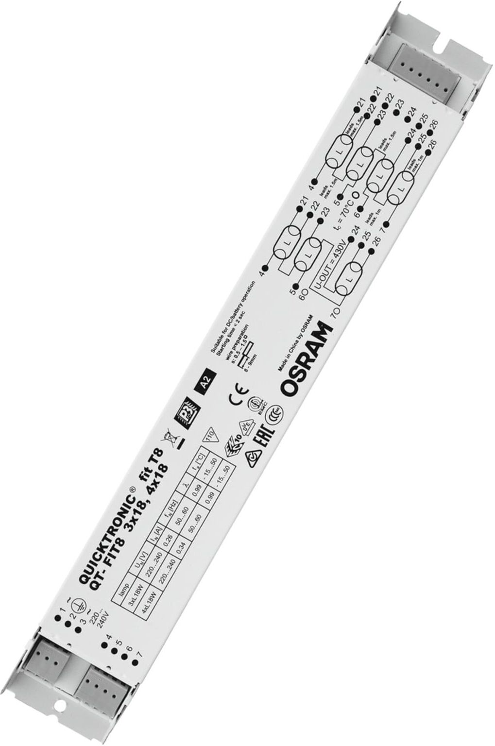 OSRAM BETRIEBSGERÄTE EVG QT-FIT83/4X18220-240 (4008321294302)