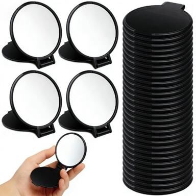 Fusion Finds Portable Foldable Makeup Mirror Set Travel Pocket Cosmetic Mirror a Black