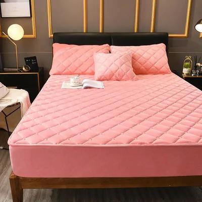Uplift Treasures Plush Thickened Crystal Velvet Quilted Mattress Cover pink 59.06 74.80 11.81 In