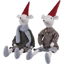 Chic Antique Asger & Agnes Weihnachtsmäuse sitzend, H60cm
