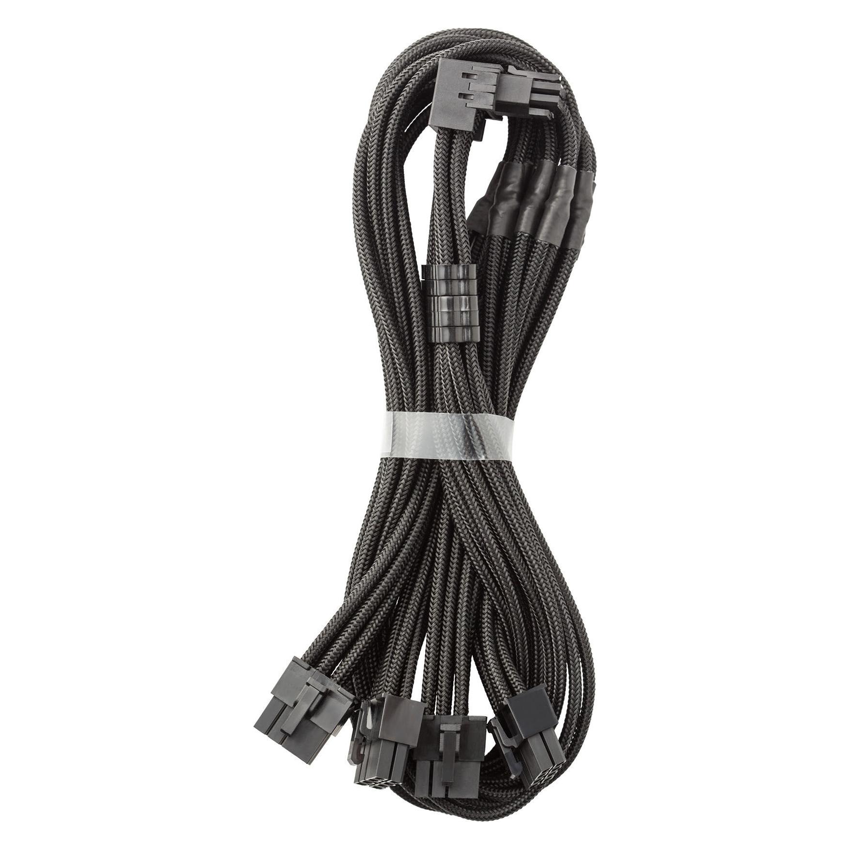 CableMod C-Series Pro Anschlusskabel - Variante A, 90°, 16-Pin zu 4x8-Pin PCIe, schwarz (CM-PCSR-16P4-RAN60KK-5PK-R-SS)