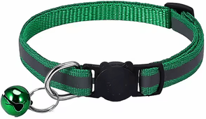 Inspire Curations GlowSafe Reflective Breakaway Cat Collar With Bell green 10pcs