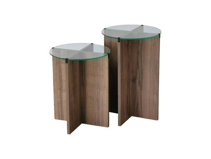 Table basse en bois mélaminé brun noyer