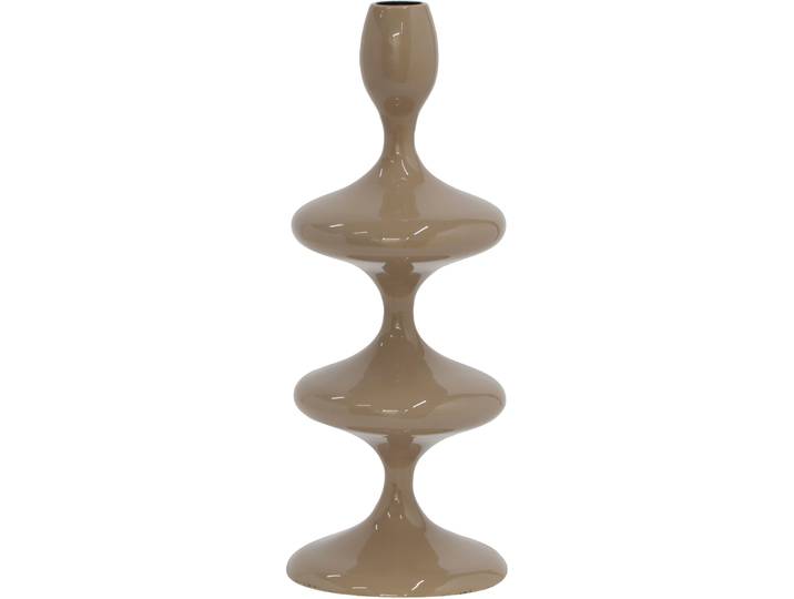 Kerzenhalter MIRRORS AND MORE LAUREEN , beige (warm beige), B:11cm H:28cm, Metall, Kerzenhalter, Kerzenhalter, Aussergewöhnliche, moderne Form