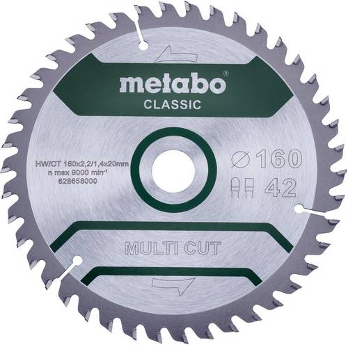 Metabo MULTI CUT CLASSIC 628658000 Kreissägeblatt 160 x 20 x 1.4mm Zähneanzahl: 42 1St.