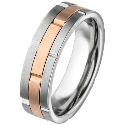 Fingerring JOBO Gr. 68, silber (edelstahlfarben), Fingerringe, Herren, 68, Edelstahl, Fingerring, Edelstahl in Bicolor-Optik