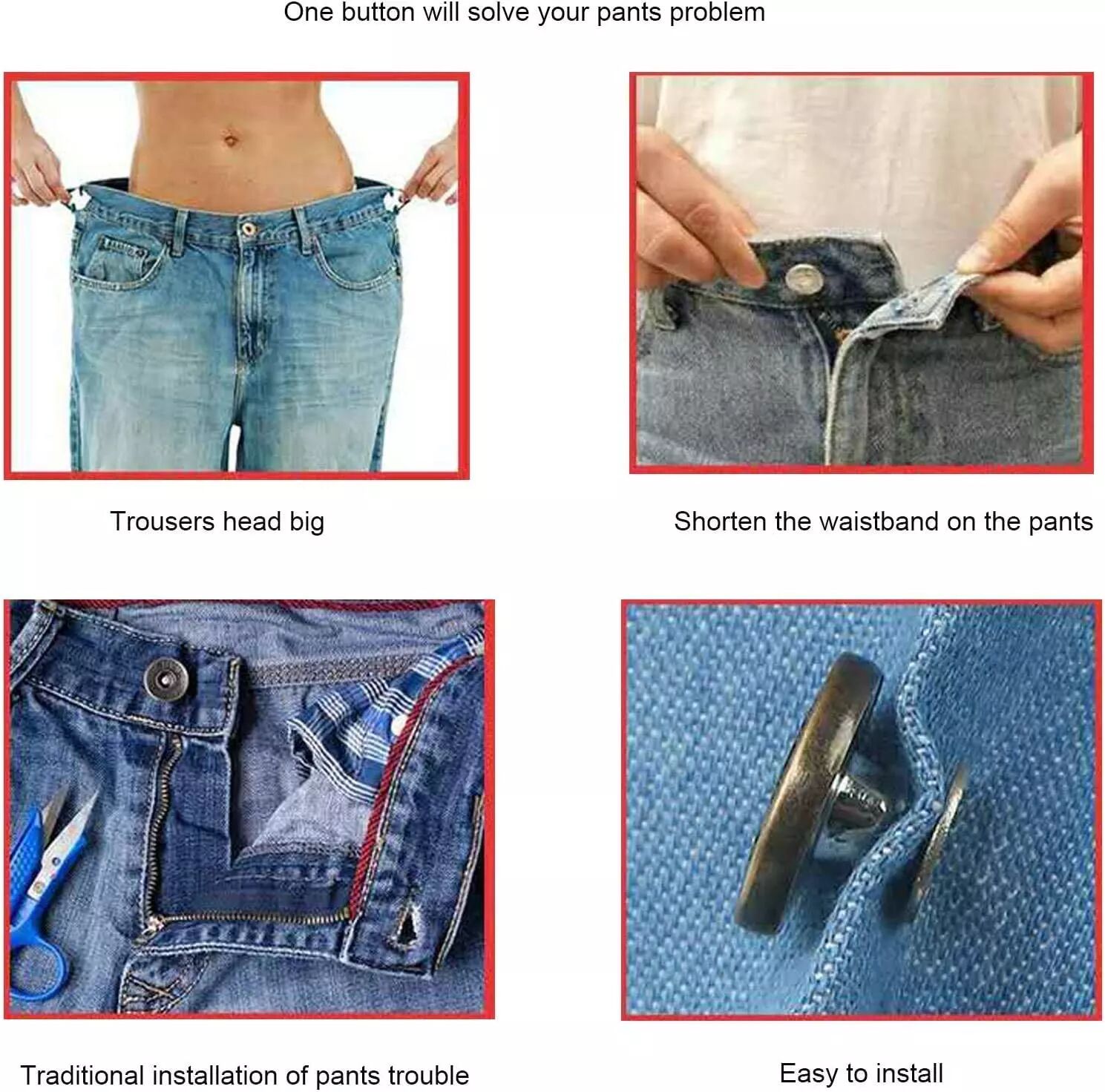 INF Nähfreie Jeansknöpfe Silber 10er-Pack