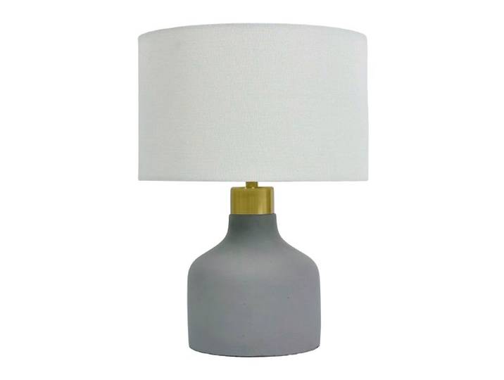 Relaxdays Tischlampe Stoff & Betonfuß