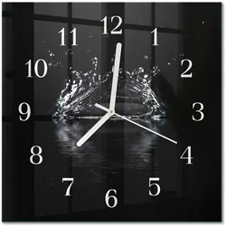 WANDUHR aus Glas 30x30 cm - Wasser