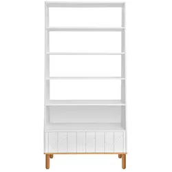 BÜCHERREGAL Weiß und Holz