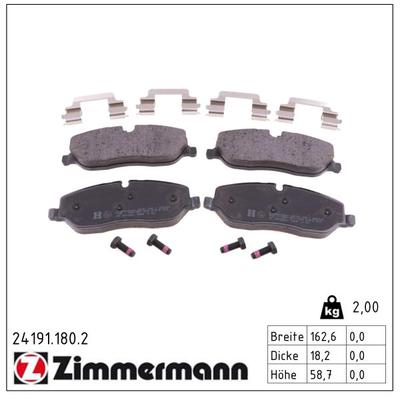 ZIMMERMANN Bremsbelagsatz, Scheibenbremse 241911802 Vorderachse für LAND ROVER