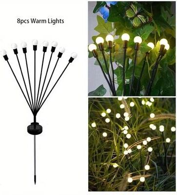 Inspired Finds Solar Firefly Garden Lights Swaying Starburst LED Outdoor Landscape Decor 8led