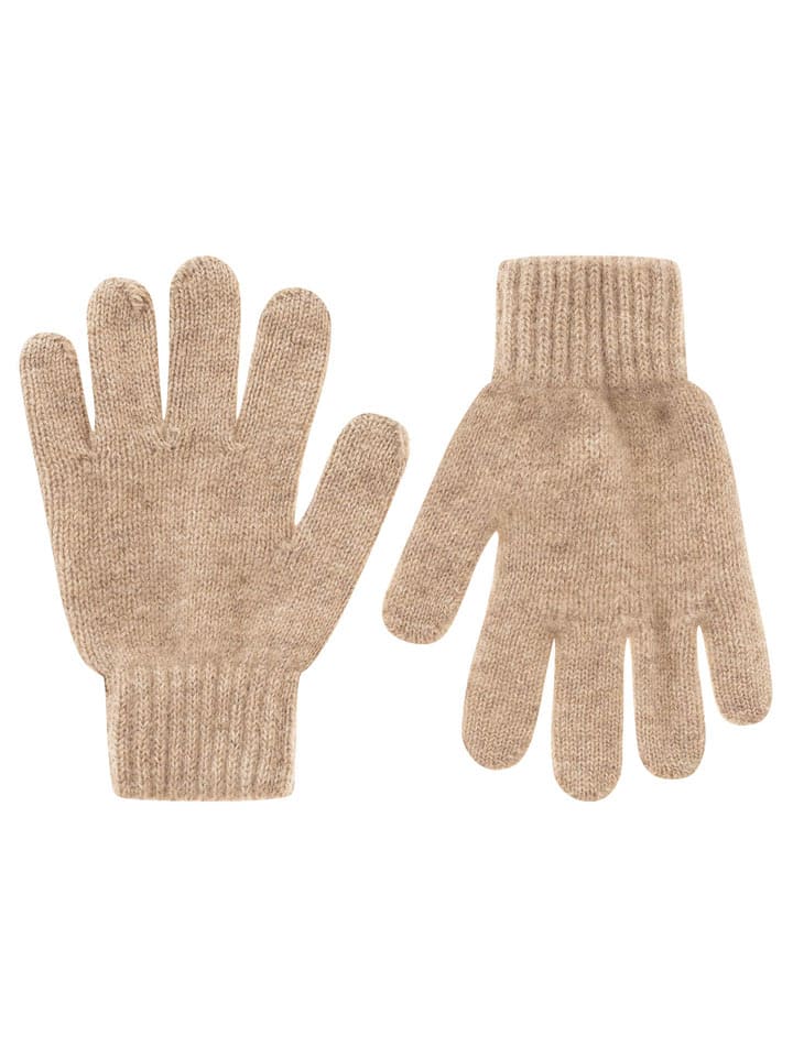 Zwillingsherz Kaschmir-Handschuhe in Beige - onesize
