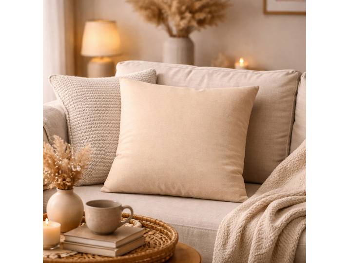 Housse de coussin Elmer Beige/Beige 40 x 40cm Polyester