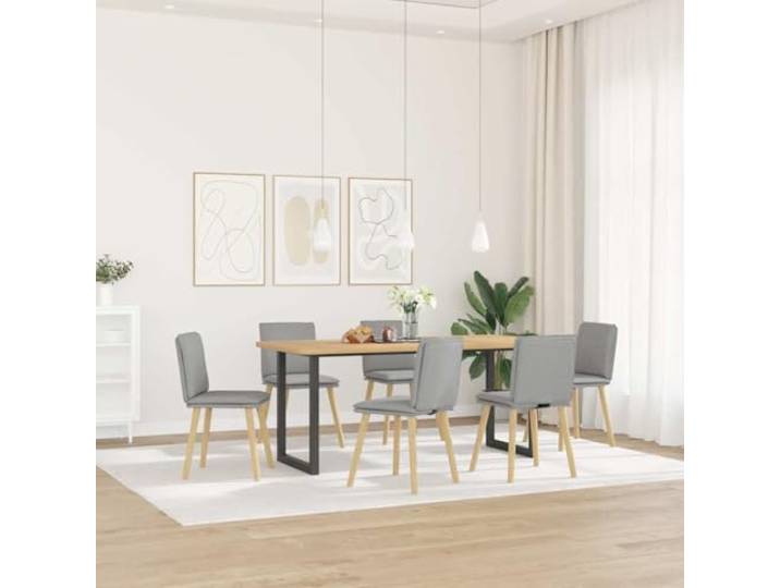 KGHFDVB Esszimmerstühle 6 STK. Wolkengrau Stoff mit Metall-Holz-Gestell Weicher Stoffbezug, robustes Metall-Holz-Gestell, dicke Schaumstoffpolsterung, vielseitig nutzbar, langlebig