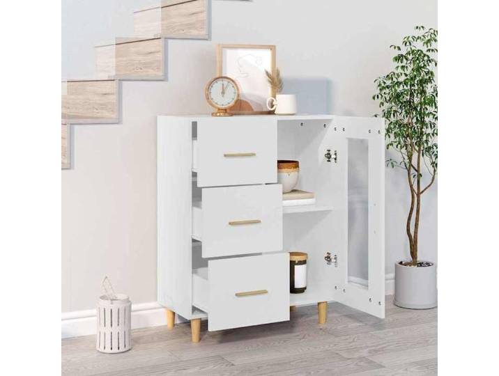 Meuble rangement - Buffet blanc 69 5x34x90 cm bois d'ingénierie poisd:30kg &4062