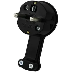 Flachstecker Extra Flach Stecker Schukostecker 230V UniSchuko schwarz Timex WT-16UP (CZ)