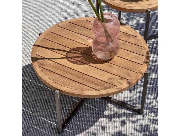Apple Bee Condor Loungetisch Ø74x38cm Aluminium/Teak