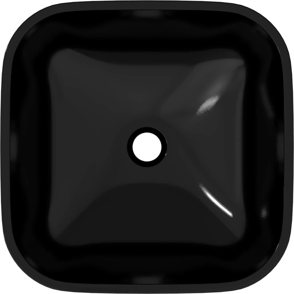 vidaXL Lavabo Verre 42x42x14 cm Noir