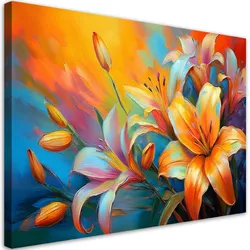 WANDBILD pastellfarbene lilien abstraktion