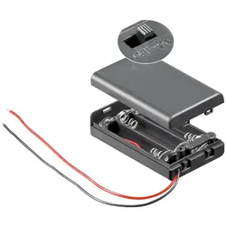 Goobay 3x AAA (Micro) Batteriehalter - lose Kabelenden, schaltbar, wasserabweisend