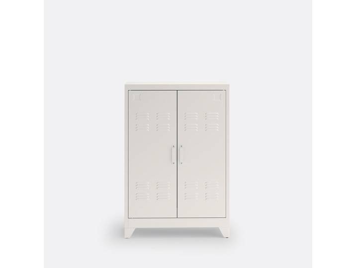 LA REDOUTE Armoire basse 2 portes en métal acier, HIBA Beige Galet