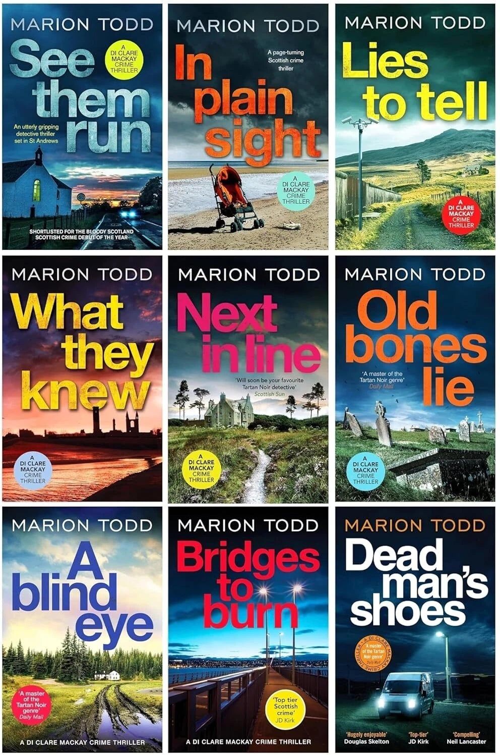 Canelo Clare Mackay Series by Marion Todd - 9 Books Collection Set (Books 1-9) - Paperback - Scottish Crime Fiction