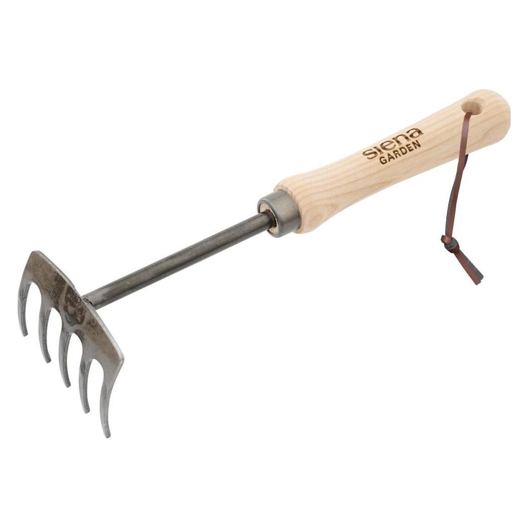 Siena Garden Kleinrechen geschmiedet 5 Zinken Handgriff Esche FSC 100 % (V17594)