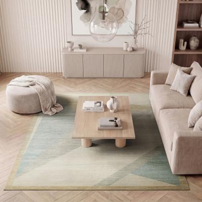 KALATY Rosemont Natural Framed Geometric Wool Area Rug