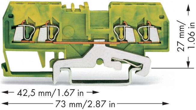 WAGO Bornier de terre 279-837 gn/ge 0,08-1,5 mm² (279-837)