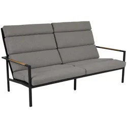 Gartensofa Indus mit Kissen aus Aluminium und Teak, modern, sand, für 2–3 Personen