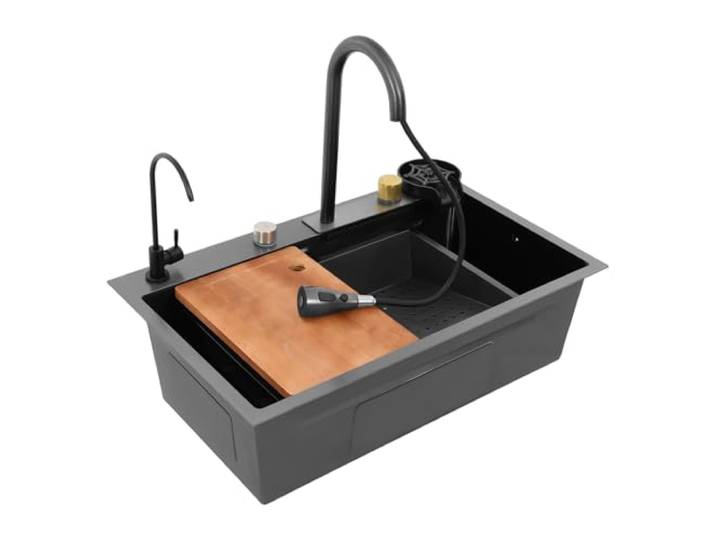 CAIYGG Edelstahl Küchenspüle 68 cm mit Wabenstruktur, 1 Becken, robust Hochwertige Spüle mit großer Kapazität, wasserresistent, pflegeleicht, ideal für Küchen und vielseitige Reinigungsanforderung