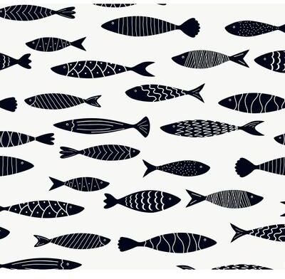 Seabrook Designs Bay Fish Unpasted Wallpaper