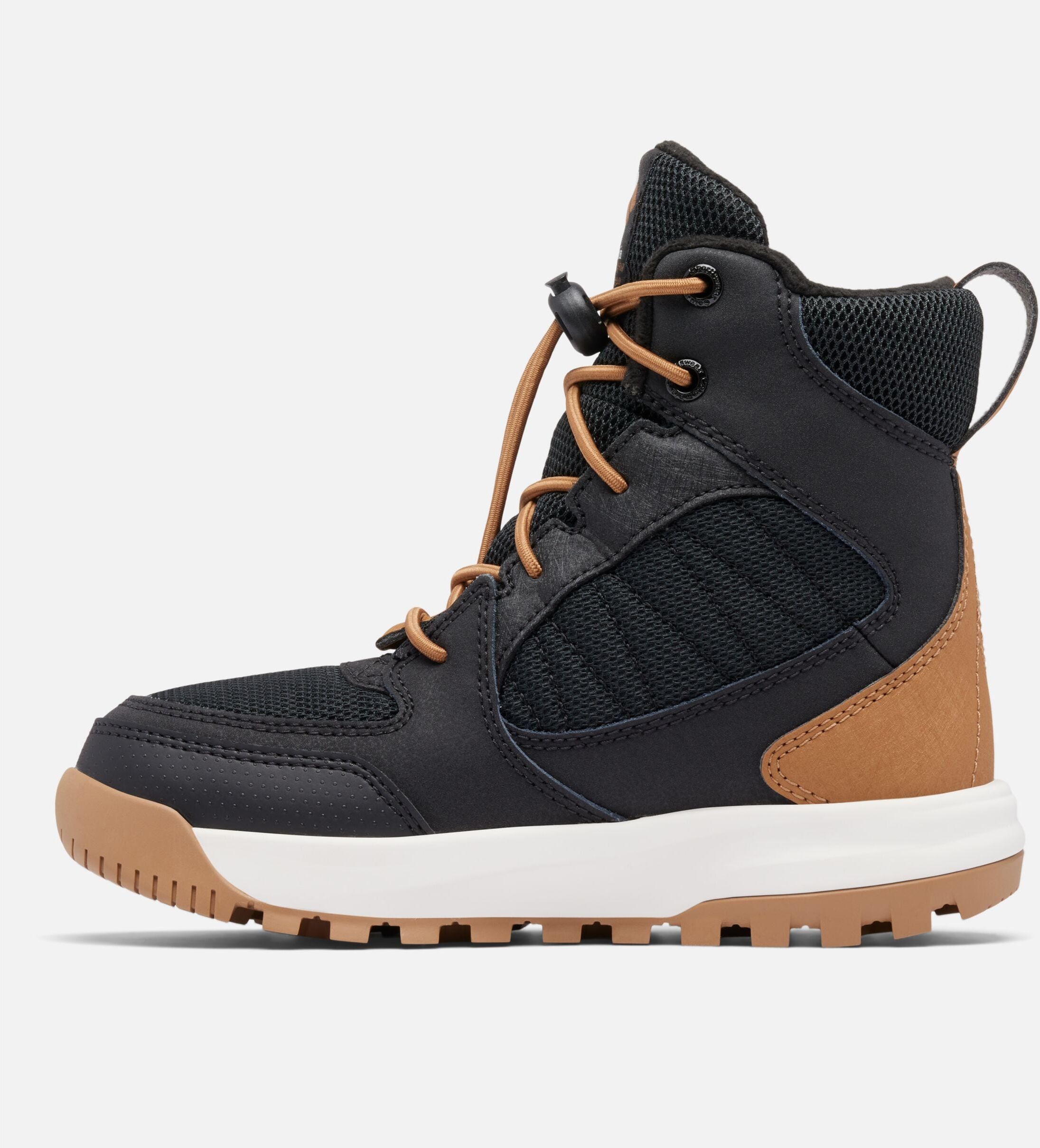 Winterstiefel COLUMBIA "YOUTH PORTLANDER™ OMNI-HEAT™", Mädchen, Gr. 37, Synthetik Textil, schwarz (schwarz, elk), Mesh, Synthetik, Schuhe Winterstiefel, Winterschuhe, Winterboots, Snowboots, wasserdicht, wärmend schwarz, elk 37, Synthetik Textil
