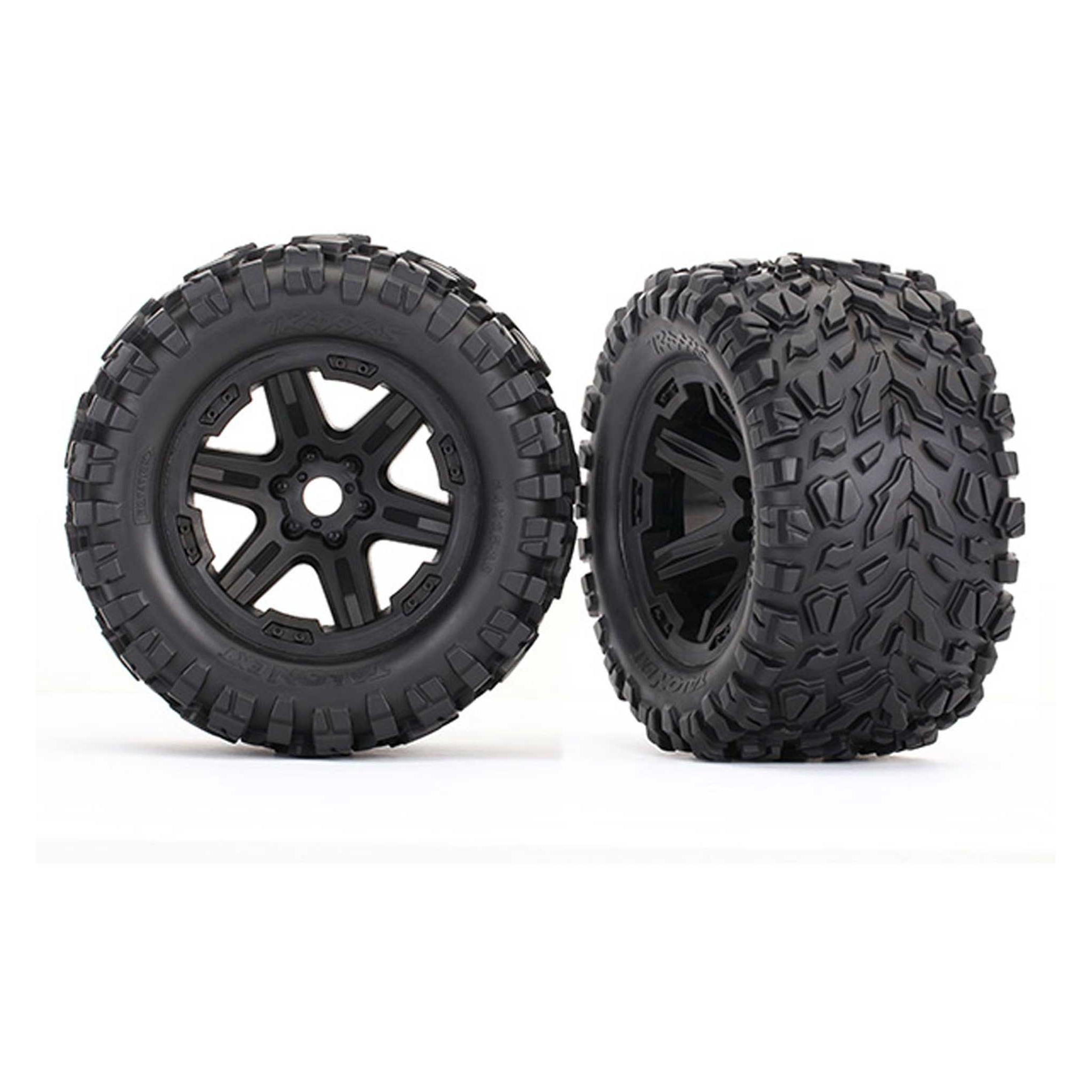 Traxxas Reifen auf Felge schwarz montiert (Talon EXT 3.8) (TRX8672)