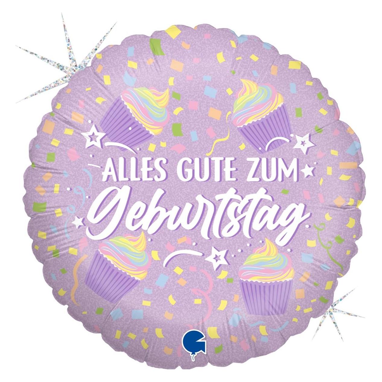 Grabo Balloons Ballon alu - Alles Gute zu Geburtstag Cupcakes (1x) (FG78109GH-P)