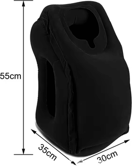 Inspire Essentials RestEase Inflatable Travel Pillow With Chin Support black A