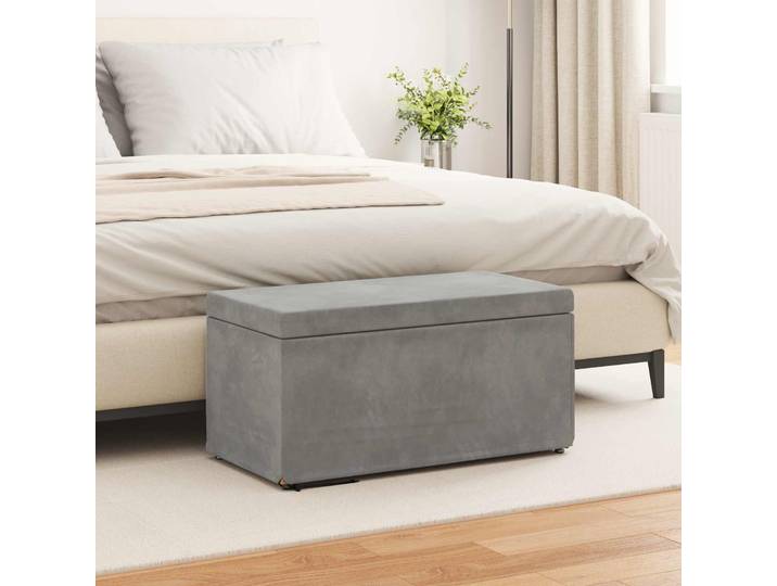 vidaXL Hocker Hellgrau 81 x 41 x 40 cm Samt und Engineering Holz